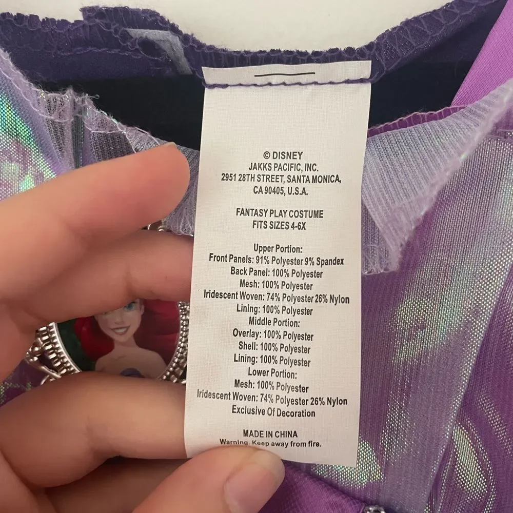 Disney Princess Majestic Collection Ariel Dress Fit Size 4-6x